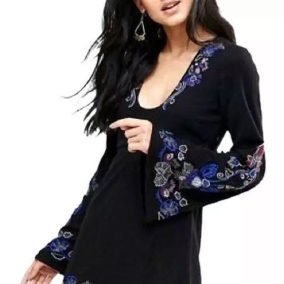 Free People Holiday Folk Embroidered Mini Dress - Picture 5 of 11